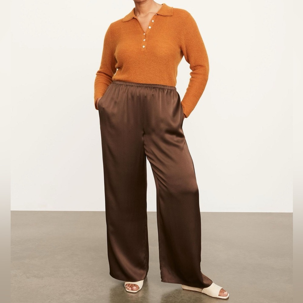 NEW Vince 100% Silk Pajama Pant-Size XXL-Brown-Retails for $375